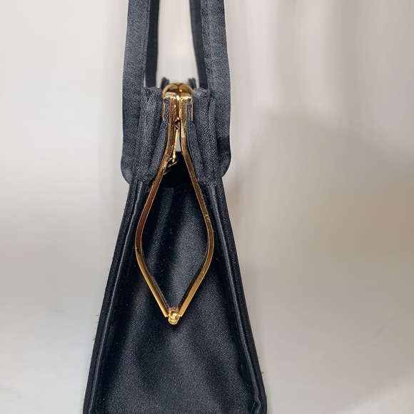 Vintage Carla Marchi Black satin evening purse - Picture 7 of 9